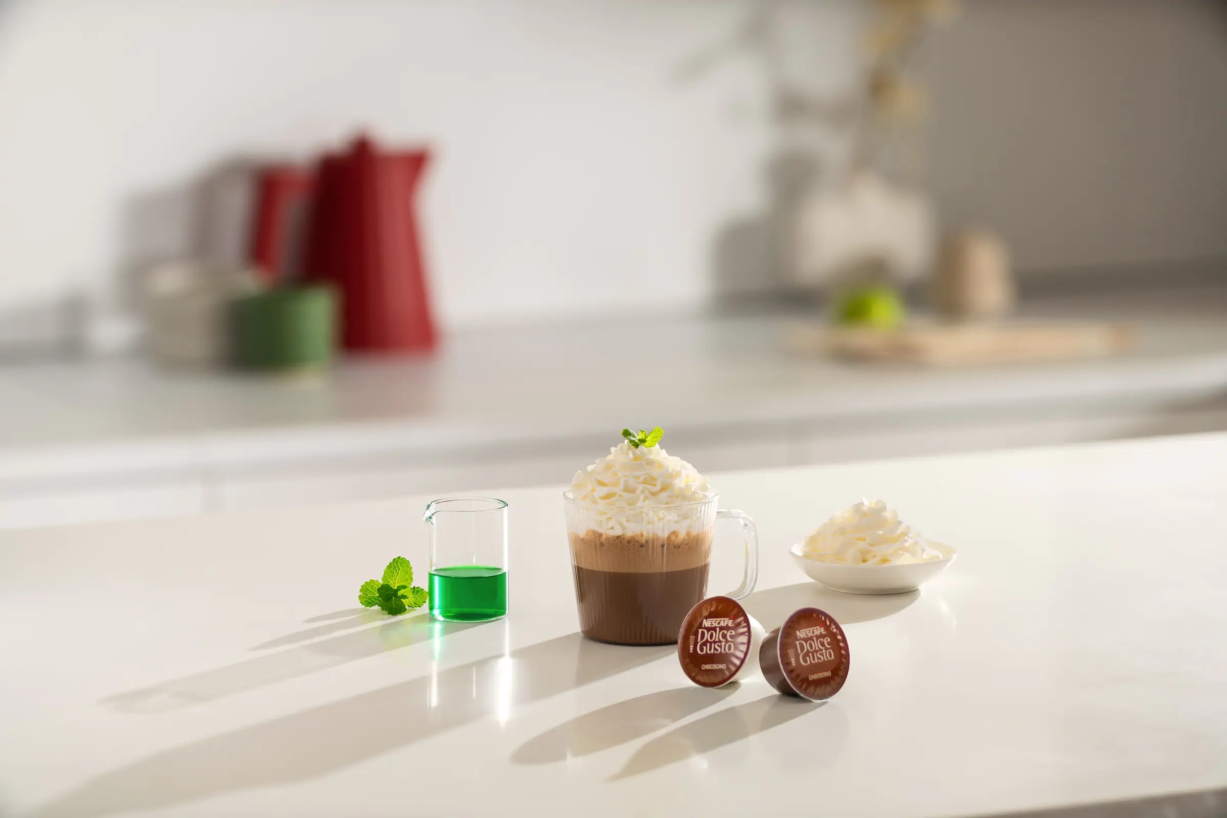 Mint Hot Chocolate coffee recipe prepared with NESCAFÉ® Dolce Gusto® Chococino