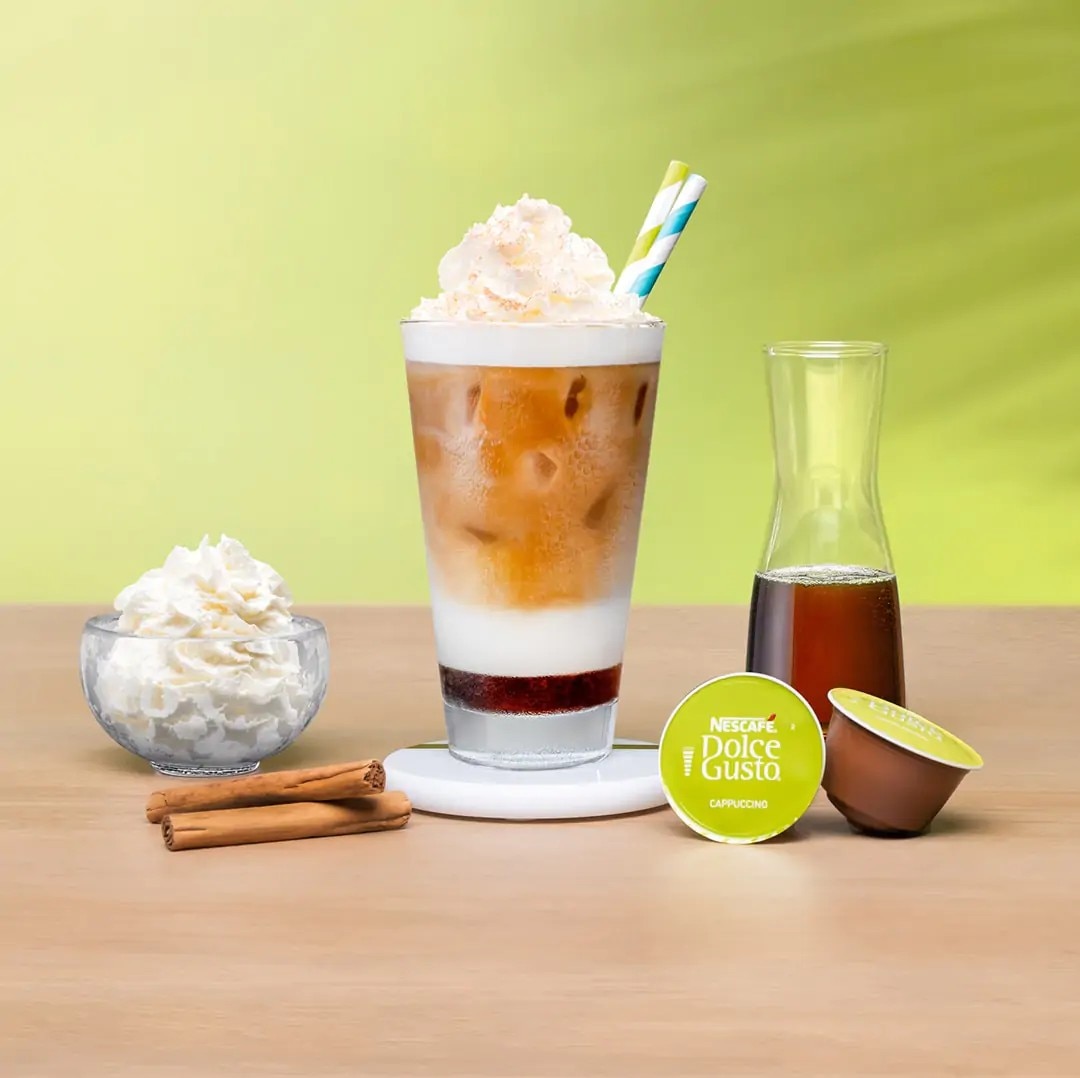 Iced Maple Cappuccino coffee recipe prepared with NESCAFÉ® Dolce Gusto® Cappuccino